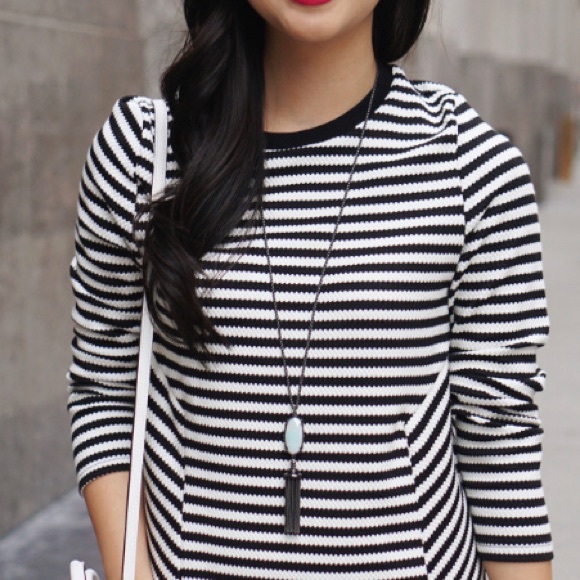 Topshop | Textured Stripe Sweatshirt - Picture 5 of 11